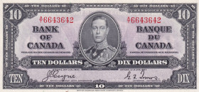Canada, 10 Dollars, 1937, UNC(-), p61c
Counting mark, teller mark
Estimate: USD 100-200