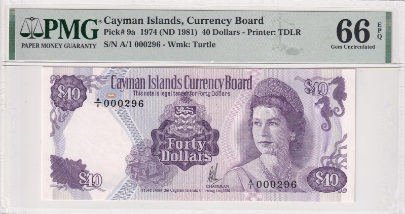 Cayman Islands, 40 Dollars, 1981, UNC, p9a
PMG 66 EPQ, Queen Elizabeth II Portr...