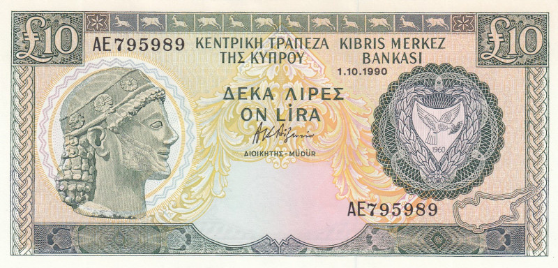 Cyprus, 10 Pounds, 1990, UNC, p55a
Estimate: USD 100-200