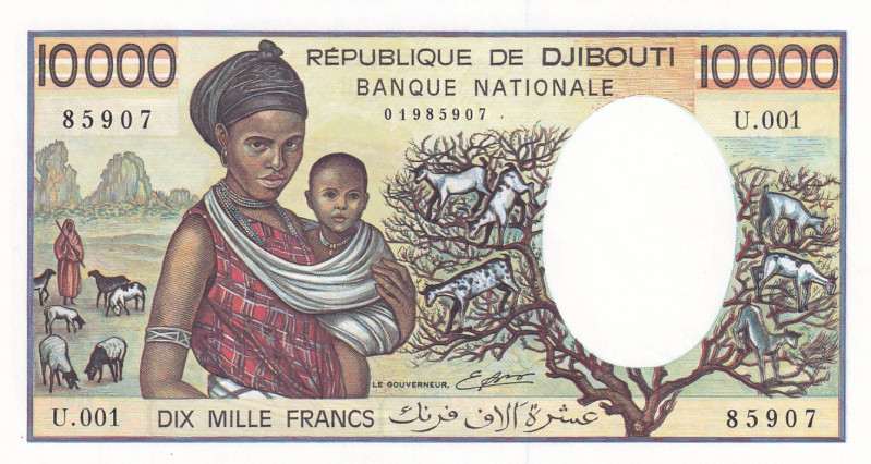 Djibouti, 10.000 Francs, 1984/1999, UNC, p39b
Estimate: USD 100-200