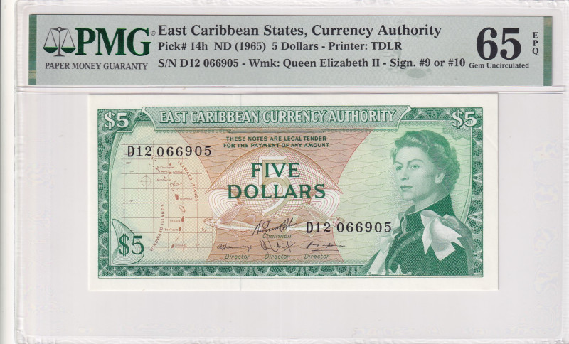 East Caribbean States, 5 Dollars, 1965, UNC, p14h
PMG 65 EPQ, Queen Elizabeth I...