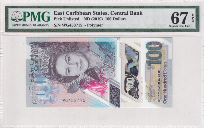 East Caribbean States, 100 Dollars, 2019, UNC, p59
PMG 67 EPQ, High condition ,...