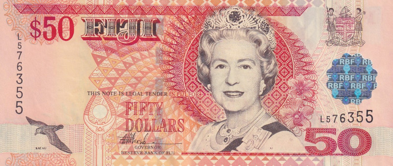 Fiji, 50 Dollars, 2002, AUNC, p108a
Queen Elizabeth II Portrait
Estimate: USD ...