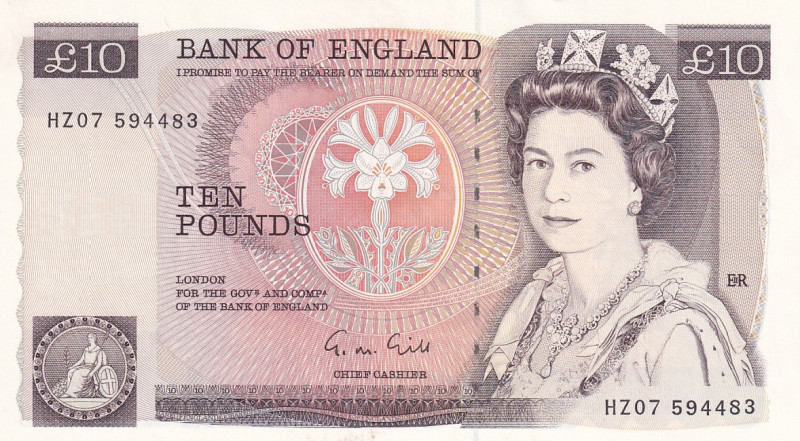 Great Britain, 10 Pounds, 1975/1992, UNC, p379e
Queen Elizabeth II Portrait
Es...