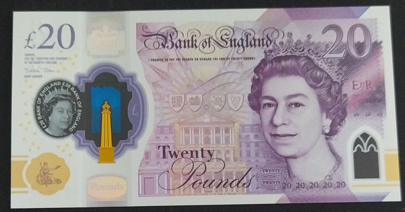 Great Britain, 20 Pounds, 2018, UNC, p396
Queen Elizabeth II Portrait, Polymer ...