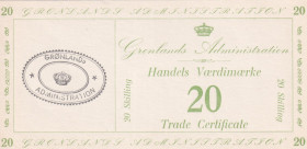 Greenland, 20 Skilling, 1942, UNC, pM10
Trade Certificate, issued for American troops in Greenland during WWII
Estimate: USD 20-40