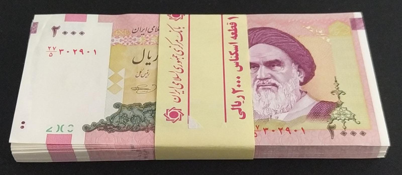 Iran, 2.000 Rials, 2005/2013, UNC, p144, BUNDLE
(Total 100 Banknotes)
Estimate...