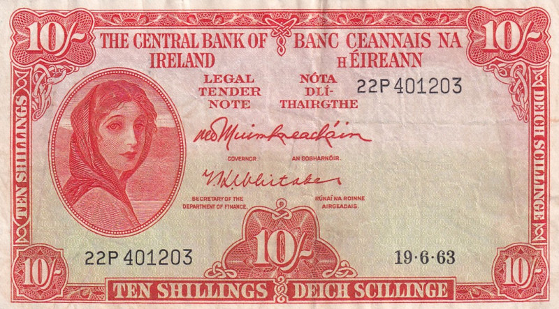 Ireland, 10 Shillings, 1963, VF, p63a
Stained
Estimate: USD 20-40