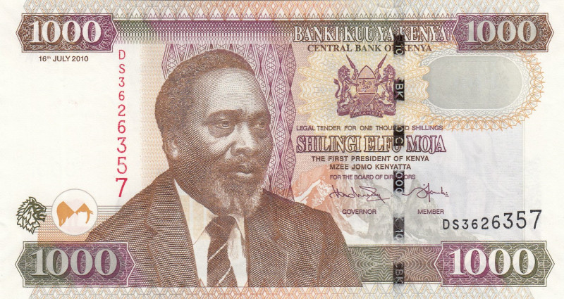 Kenya, 1.000 Shillings, 2010, UNC, p51e
Estimate: USD 20-40