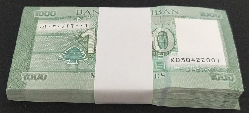 Lebanon, 1.000 Livres, 2016, UNC, p90c, BUNDLE
(Total 100 Banknotes)
Estimate:...