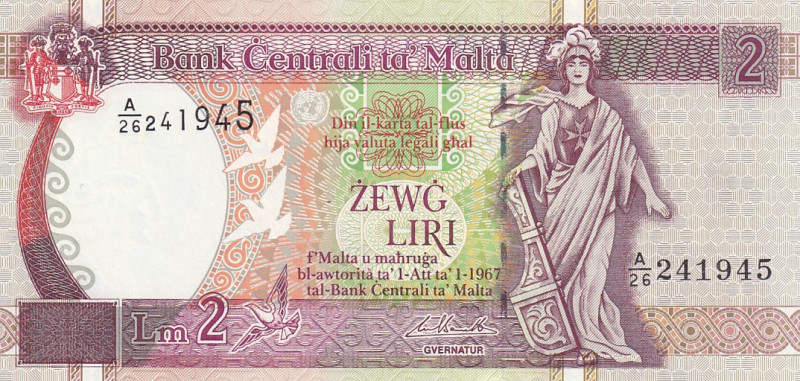 Malta, 2 Liri, 1994, UNC, p45d
Estimate: USD 20-40