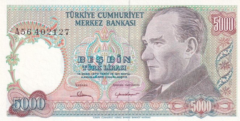 Turkey, 5.000 Lira, 1981, UNC, p196A, 7.Emission
Estimate: USD 75-150