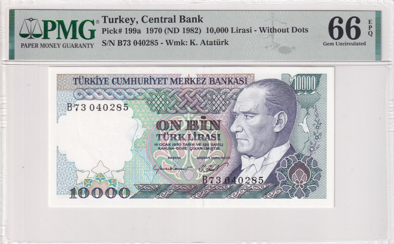 Turkey, 10.000 Lira, 1984, UNC, p199a, 7.Emission
PMG 66 EPQ
Estimate: USD 30-...