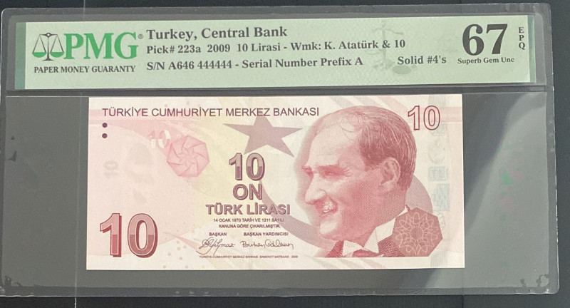 Turkey, 10 Lira, 2009, UNC, p223a, 9.Emission
PMG 67 EPQ, High condition , SOLI...