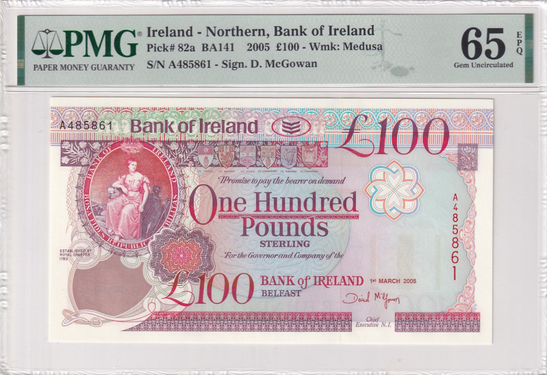 Northern Ireland, 100 Pounds, 2005, UNC, p82a
PMG 65 EPQ
Estimate: USD 400-800