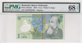Romania, 1 Leu, 2018, UNC, p117
PMG 68 EPQ, High Condition , Polymer
Estimate: USD 25-50