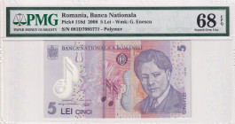 Romania, 5 Lei, 2008, UNC, p118d
PMG 68 EPQ, High Condition , Polymer
Estimate: USD 25-50