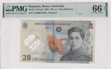 Romania, 20 Lei, 2021, UNC, p119A
PMG 66 EPQ, Polymer
Estimate: USD 25-50