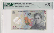 Romania, 20 Lei, 2021, UNC, p119A
PMG 66 EPQ, Polymer
Estimate: USD 25-50