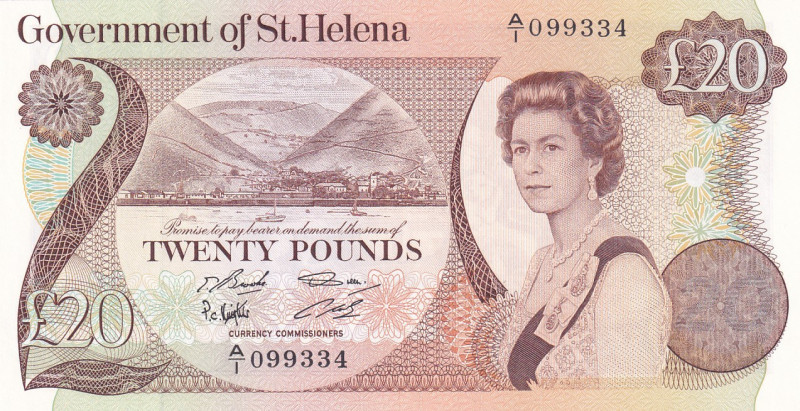 Saint Helena, 20 Pounds, 1986, UNC, p10a
Queen Elizabeth II Portrait
Estimate:...