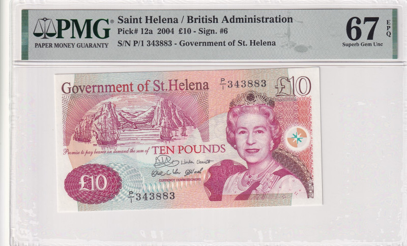 Saint Helena, 10 Pounds, 2004, UNC, p12a
PMG 67 EPQ, High condition , Queen Eli...