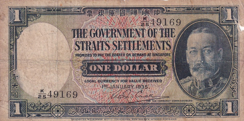 Straits Settlements, 1 Dollar, 1935, FAIR, p16b
Estimate: USD 25-50