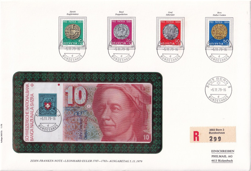 Switzerland, 10 Franken, 1979, UNC, p53a, FOLDER
Estimate: USD 20-40