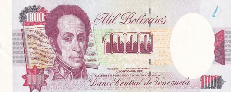 Venezuela, 1.000 Bolivares, 1991, UNC(-), p73a, PROOF
Estimate: USD 20-40