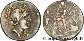 POBLICIA
Type : Denier 
Date : 96 AC. 
Mint name / Town : Rome 
Metal : silver 
Millesimal fineness : 950  ‰
Diameter : 18  mm
Orientation dies : 7  h...