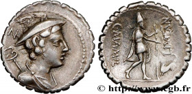 MAMILIA
Type : Denier serratus 
Date : 82 AC. 
Mint name / Town : Rome 
Metal : silver 
Millesimal fineness : 950  ‰
Diameter : 19  mm
Orientation die...