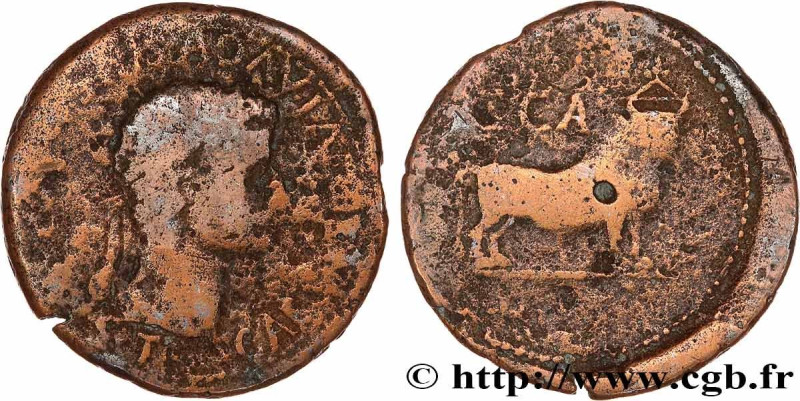 TIBERIUS
Type : As 
Date : c. 14-37 AC. 
Mint name / Town : Caesaraugusta, Espag...