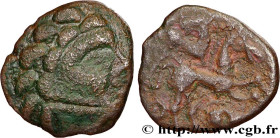 AMBIANI (Area of Amiens)
Type : Bronze au cheval et au sanglier, DT. 381 
Date : c. 60-40 AC. 
Mint name / Town : Amiens (80) 
Metal : bronze 
Diamete...