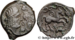 GALLIA - AULERCI EBUROVICES (Area of Évreux)
Type : Bronze à la tête d’Apollon et à la treille de vigne 
Date : c. 50-40 AC. 
Mint name / Town : Évreu...