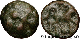 GALLIA BELGICA - SUESSIONES (Area of Soissons)
Type : Bronze au damier, “type de Villeneuve-Saint-Germain” 
Date : c. 60-50 AC. 
Metal : bronze 
Diame...