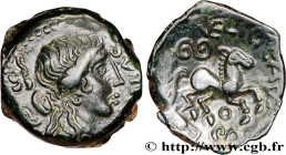 VELIOCASSES (Area of Norman Vexin)
Type : Bronze SVTICCOS, classe IV au cheval 
Date : c. 50-40 AC. 
Metal : bronze 
Diameter : 16,5  mm
Orientation d...