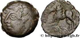 VIROMANDUI (Area of Vermandois)
Type : Bronze SOLLOS au lion 
Date : c. 60-40 AC. 
Metal : bronze 
Diameter : 14  mm
Orientation dies : 2  h.
Weight :...