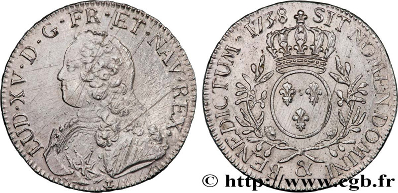 LOUIS XV THE BELOVED
Type : Écu dit "aux branches d'olivier" 
Date : 1738 
Mint ...