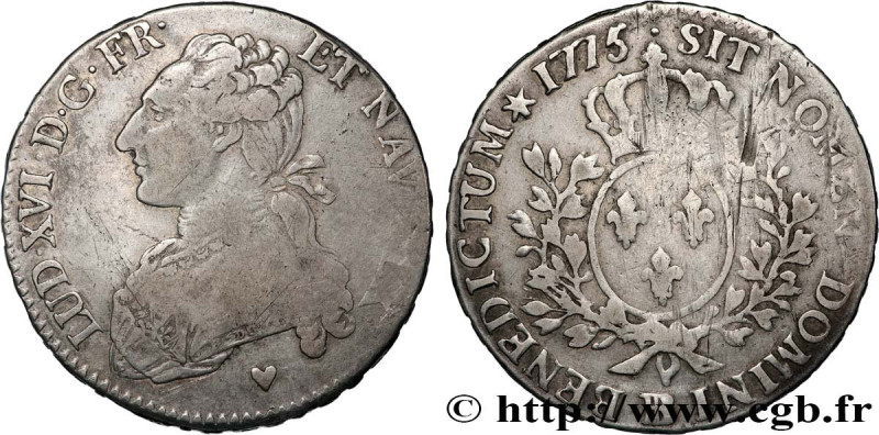 LOUIS XVI
Type : Demi-écu dit "aux branches d'olivier" 
Date : 1775 
Mint name /...