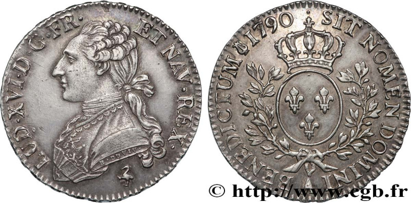 LOUIS XVI
Type : Demi-écu dit "aux branches d'olivier" 
Date : 1790 
Mint name /...