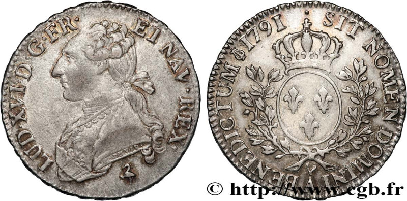 LOUIS XVI
Type : Demi-écu dit "aux branches d'olivier" 
Date : 1791 
Mint name /...