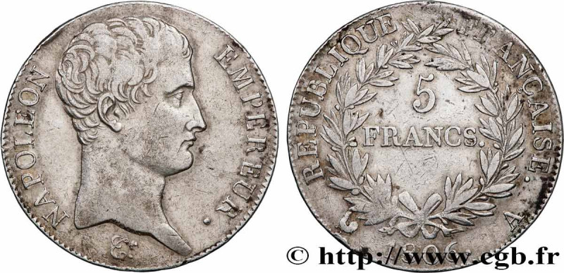 PREMIER EMPIRE / FIRST FRENCH EMPIRE
Type : 5 francs Napoléon Empereur, Calendri...