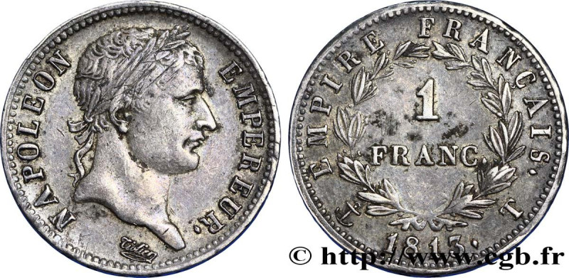 PREMIER EMPIRE / FIRST FRENCH EMPIRE
Type : 1 franc Napoléon Ier tête laurée, Em...