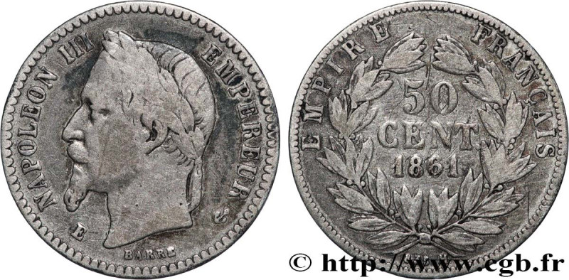 SECOND EMPIRE
Type : ESSAI 835 M de 50 centimes Napoléon III, tête laurée 
Date ...