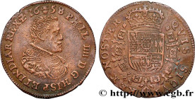 NETHERLANDS
Type : PRISE DE MONTMEDY 
Date : 1658 
Mint name / Town : Bruxelles 
Metal : copper 
Diameter : 31  mm
Orientation dies : 8  h.
Weight : 6...