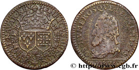 HENRY IV
Type : Denier tournois ? 
Date : 1608 
Metal : copper 
Diameter : 21  mm
Orientation dies : 6  h.
Weight : 3,92  g.
Obverse legend : HENRICVS...