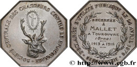AGRICULTURAL, HORTICULTURAL, FISHING AND HUNTING SOCIETIES
Type : CHASSEURS CONTRE LE BRACONNAGE 
Date : 1904 
Metal : silver 
Diameter : 36,5  mm
Ori...