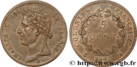 FRENCH COLONIES - Charles X, for Guyana and Senegal
Type : 5 Centimes  
Date : 1825 
Mint name / Town : Paris 
Quantity minted : 606800 
Metal : bronz...