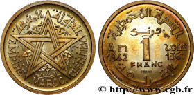 MOROCCO - FRENCH PROTECTORATE
Type : Essai de 1 Franc 
Date : 1942 
Mint name / Town : Paris 
Quantity minted : 1100 
Metal : bronze-aluminium 
Diamet...