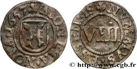 GERMANY - ESSEN ABBEY - ANNA SALOME VON SALM-REIFFERSCHEIDT
Type : 8 Heller 
Date : 1657 
Mint name / Town : s.l. 
Metal : silver 
Diameter : 16,5  mm...