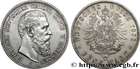 GERMANY - KINGDOM OF PRUSSIA - FREDERICK III
Type : 5 Mark  
Date : 1888 
Mint name / Town : Berlin 
Quantity minted : 200000 
Metal : silver 
Millesi...